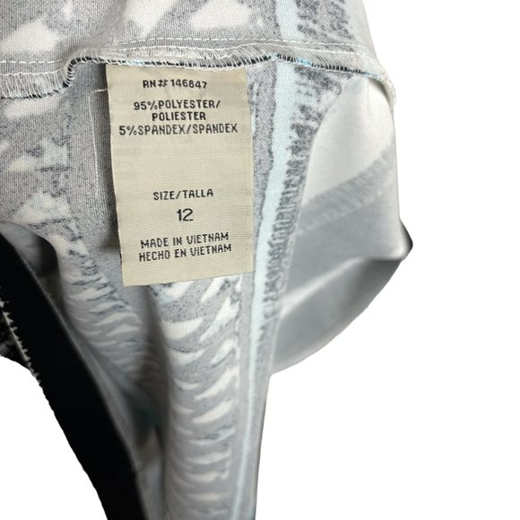 Maya Brooke Sleeveless Midi Dress Aztec Print White Women's 12 - Picture 7 of 7